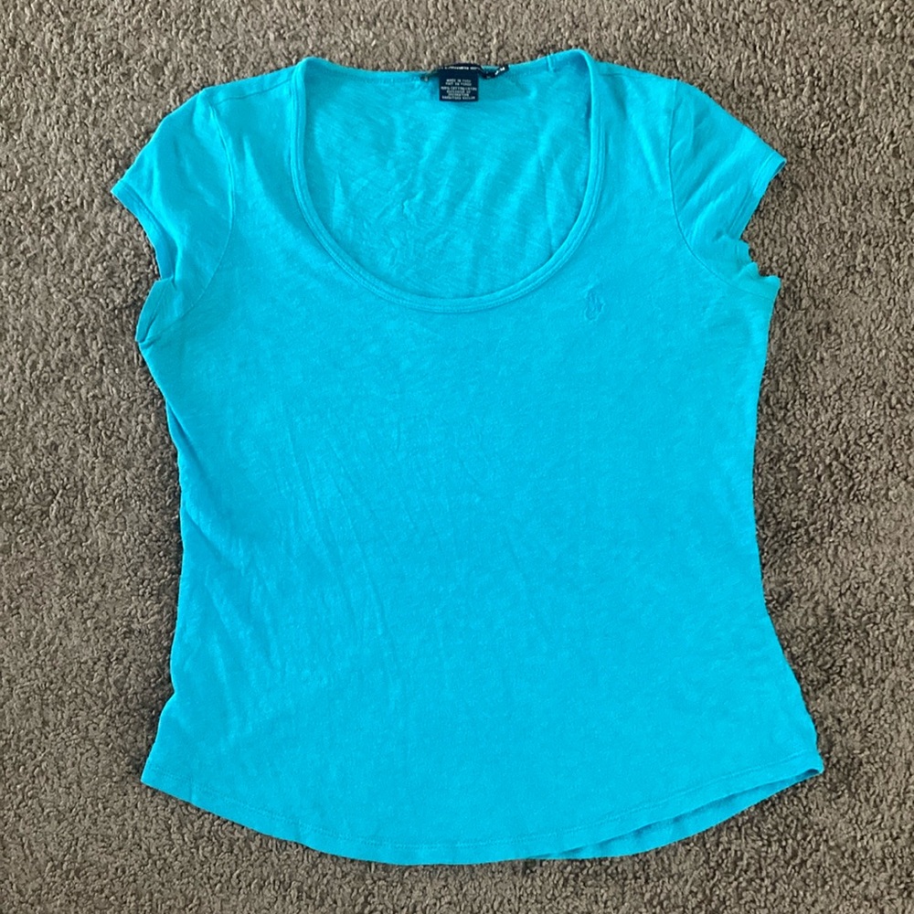 Ralph Lauren Sport Turquoise Tee Size M Blue Short Sleeve